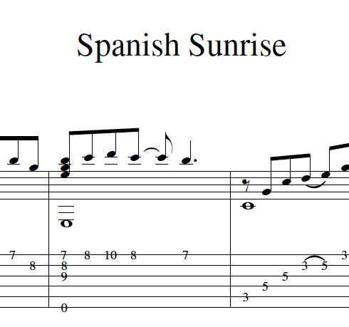 Guitar Tab and Standard Notation for &quot;Spanish Sunrise&quot;