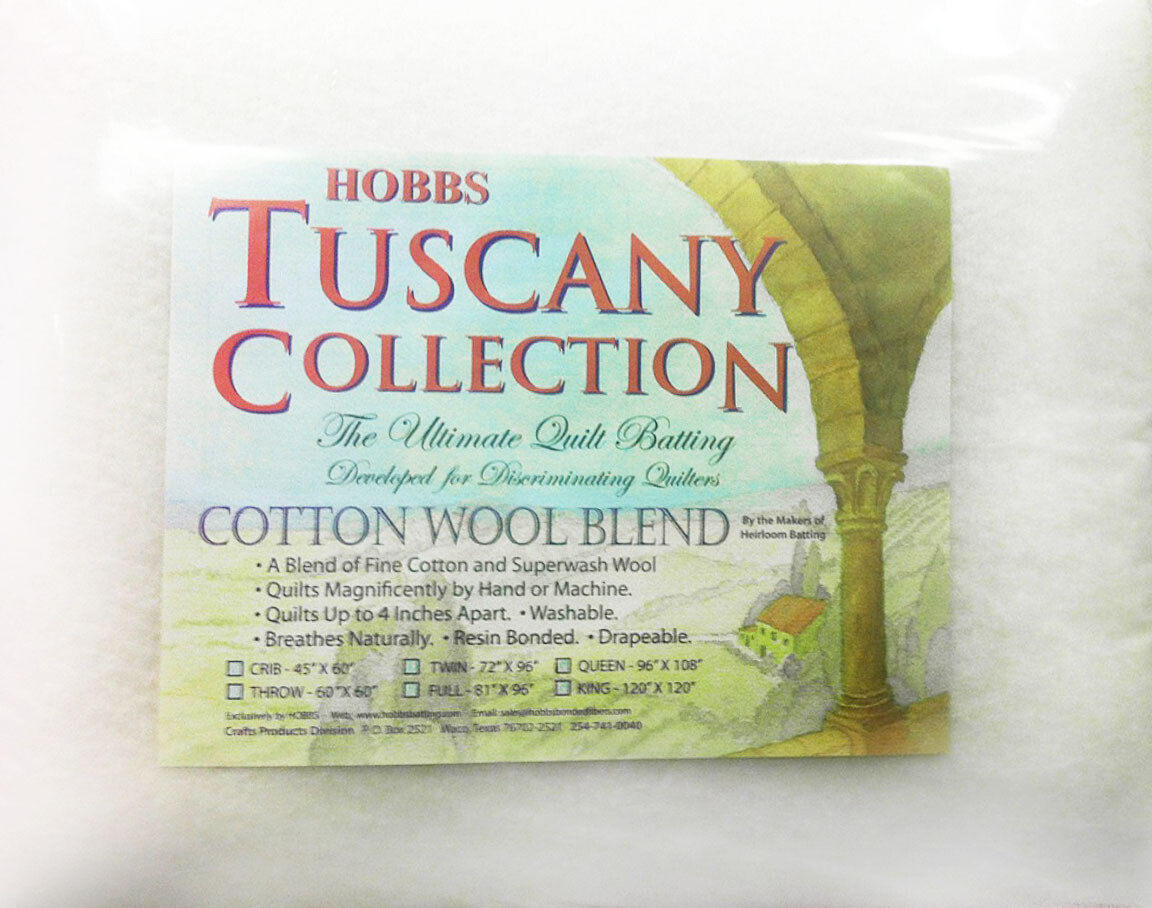 Hobbs Tuscany - Cotton/Wool Blend Batting: Throw