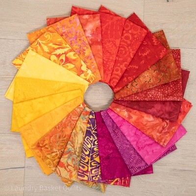 LBQ Red Batik Fabric Fat Quarter Bundle LBQ Red Batik Fabric Fat Quarter Bundle