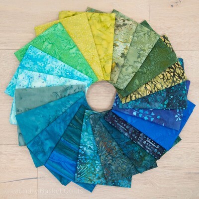 LBQ Blue Batik Fabric Fat Quarter Bundle LBQ Blue Batik Fabric Fat Quarter Bundle