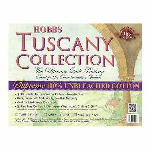 Hobbs Tuscany - Supreme Unbleached Cotton Batting: Queen