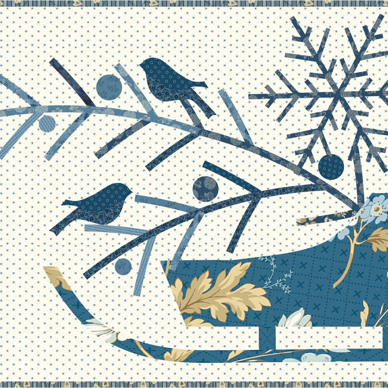 Sleigh in Blue Fabric Kit