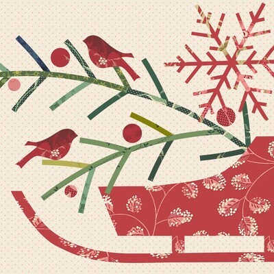 Sleigh in Red Fabric Kit