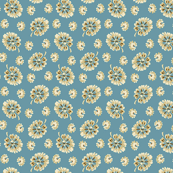 Cocoa Blue Prints - 1 yard