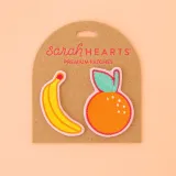 Embroidered Patches - Banana &amp; Orange - 2 Pack