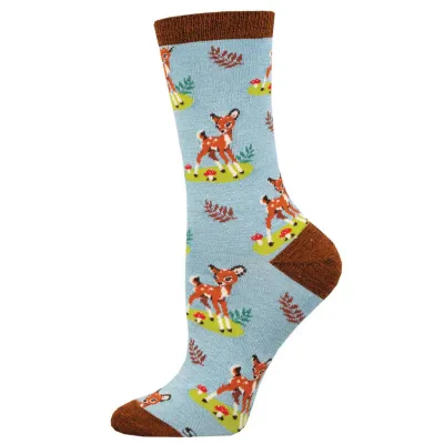 Oh Deer, You&#39;re Cute Socks - Blue Heather