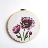 Un-Kit Embroidery Canvas - 8&quot; Poppies