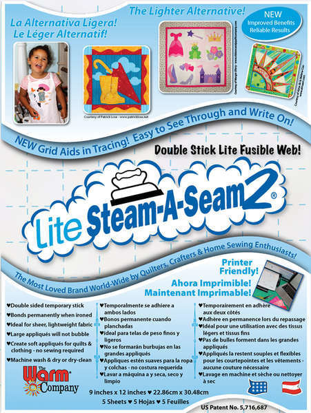 Steam A Seam 2 Lite - 9" x 12" 5 sheets