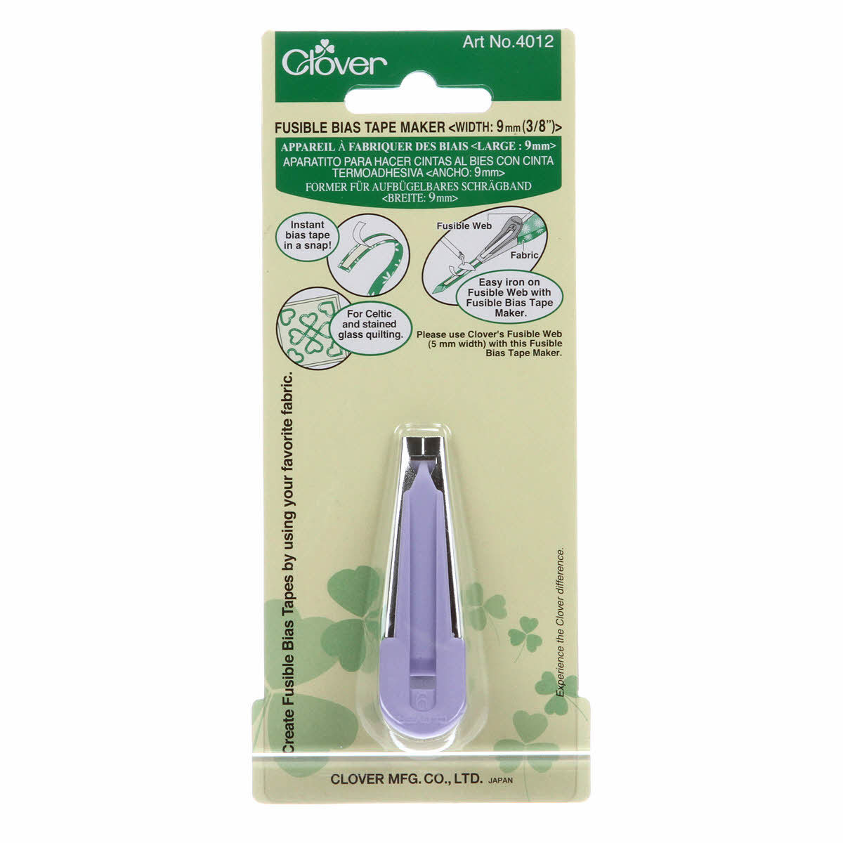 Clover Fusible Bias Tape Maker 9mm, 3/8in