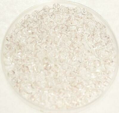Rocailles weiß transparent 2,2mm / 34g Rocailles weiß transparent 2,2mm / 34g