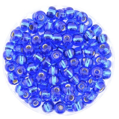 Rocailles blau 4,5mm silbereinzug / 30g Rocailles blau 4,5mm silbereinzug / 30g