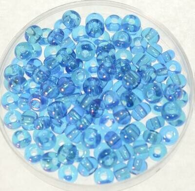 Rocailles blau 4mm, regenbogen / 30g Rocailles blau 4mm, regenbogen / 30g