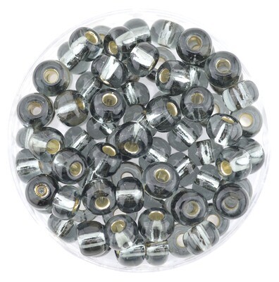 Rocailles grau silbereinzug hellgrau 5,5 mm/ 24g Rocailles grau silbereinzug hellgrau 5,5 mm/ 24g