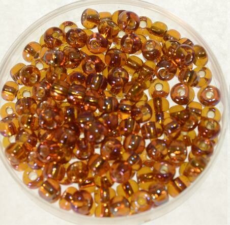 Rocailles topaz 4mm, braun regenbogen / 30g