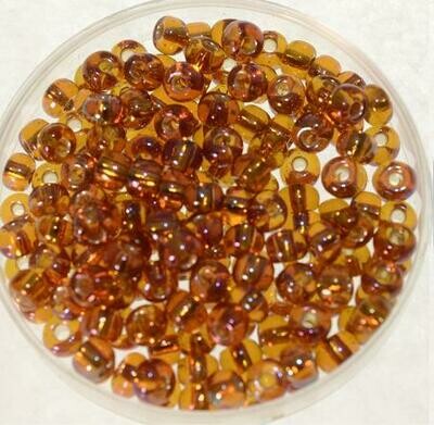 Rocailles topaz 4mm, braun regenbogen / 30g Rocailles topaz 4mm, braun regenbogen / 30g