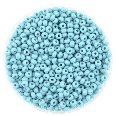 Rocailles blau 2,6mm türkis opak / 24g Rocailles blau 2,6mm türkis opak / 24g