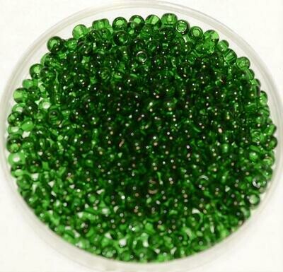 Rocailles grün 2,2mm, transparent/ 30g Rocailles grün 2,2mm, transparent/ 30g