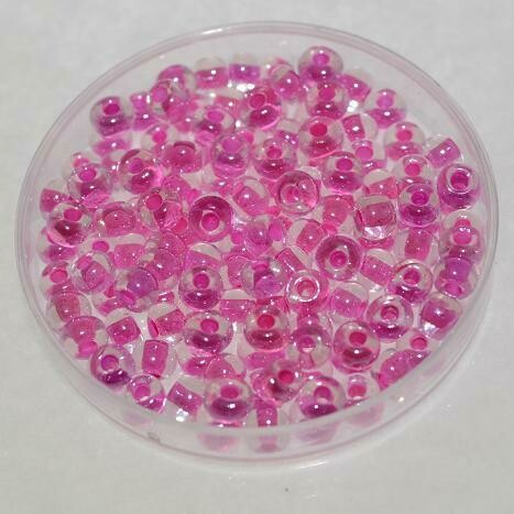 Rocailles pink 3,5mm mit Silbereinzug / 30g Rocailles pink 3,5mm mit Silbereinzug / 30g