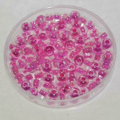 Rocailles pink 3,5mm mit Silbereinzug / 30g Rocailles pink 3,5mm mit Silbereinzug / 30g