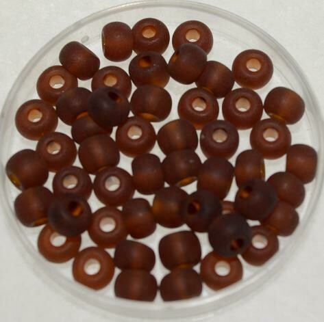 Rocailles topaz 5,5mm matt transparent braun / 20 g