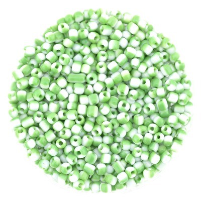 Rocailles grün mit Streifen 2,2mm / 30g Rocailles grün mit Streifen 2,2mm / 30g