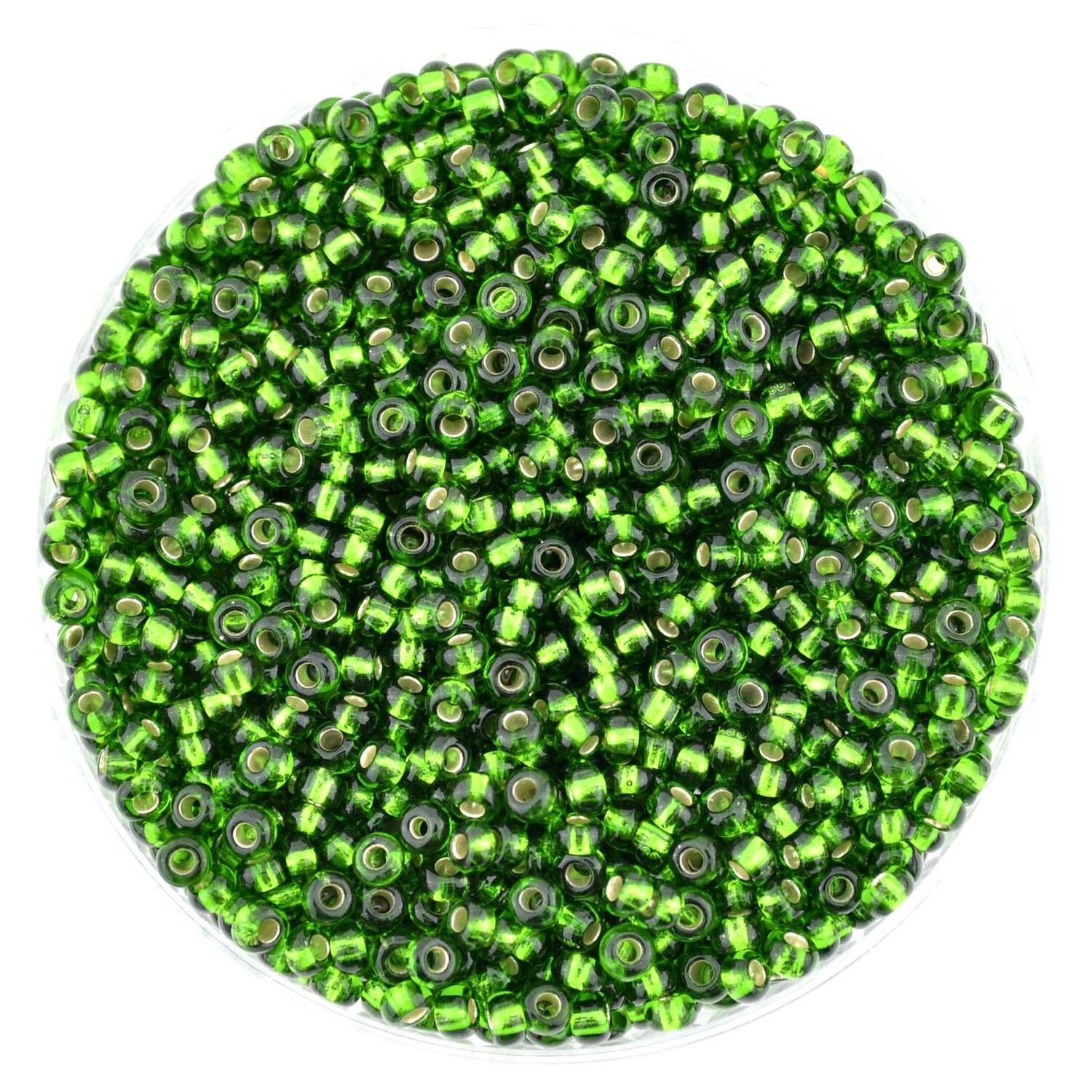 Rocailles grün silbereinzug mittelgrün 2mm/ 24g