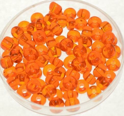 Rocailles orange 4,5mm  transparent/ 30g