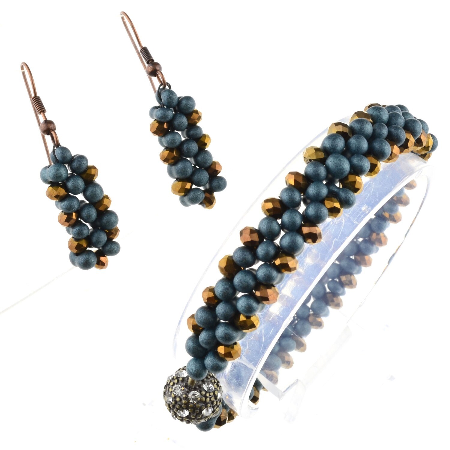 DIY-Schmuckset Goldene Eleganz – Armband und Ohrringe selbst basteln – kreative Geschenkidee