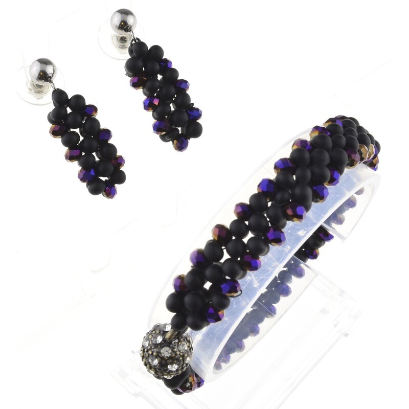 Schmuckherstellungs Set 40/ Perlenarmband und Ohrringe selber machen DIY Kit mit Perlen + Anleitung + Zubehör