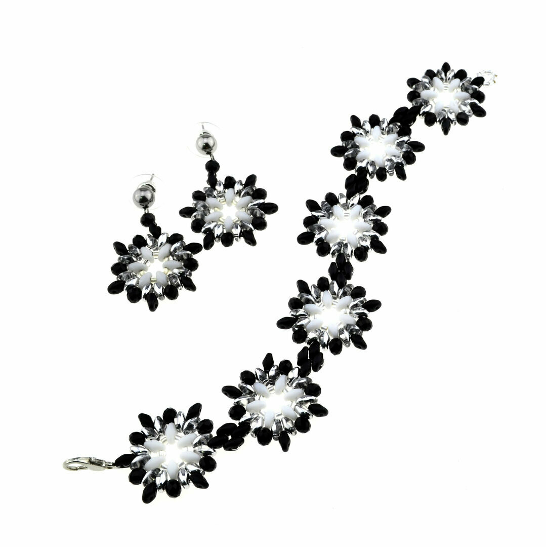 Schmuckherstellungs Set 41/ Perlenarmband und Ohrringe selber machen DIY Kit mit Perlen + Anleitung + Zubehör