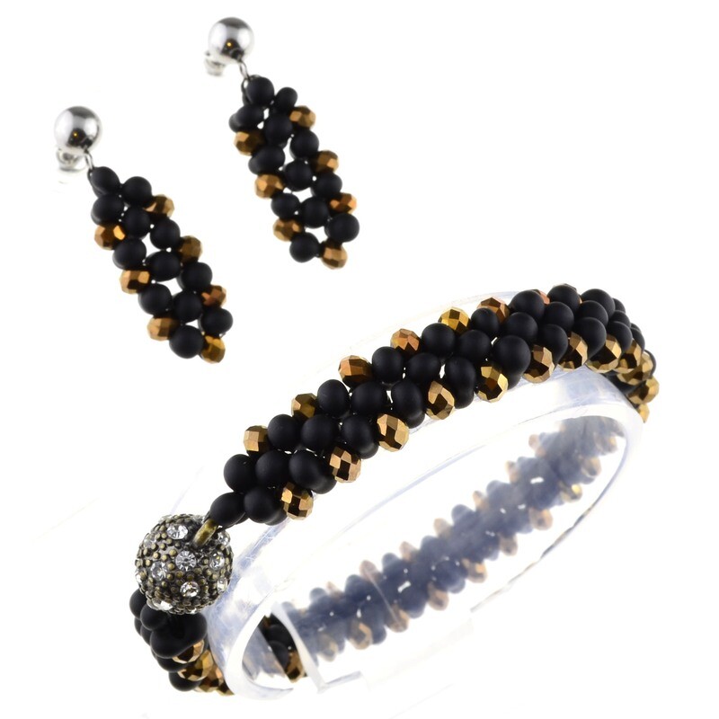 Schmuckherstellungs Set 40/ Perlenarmband und Ohrringe selber machen DIY Kit mit Perlen + Anleitung + Zubehör