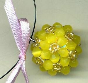 110. Bastelidee / Schmuck selber machen /  Anhänger Katzenaugen sonnengelb