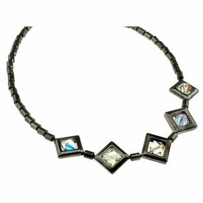 330. Bastelidee Halskette mit Hämatit / DIY Kit mit Perlen + Anleitung + Zubehör /crystal