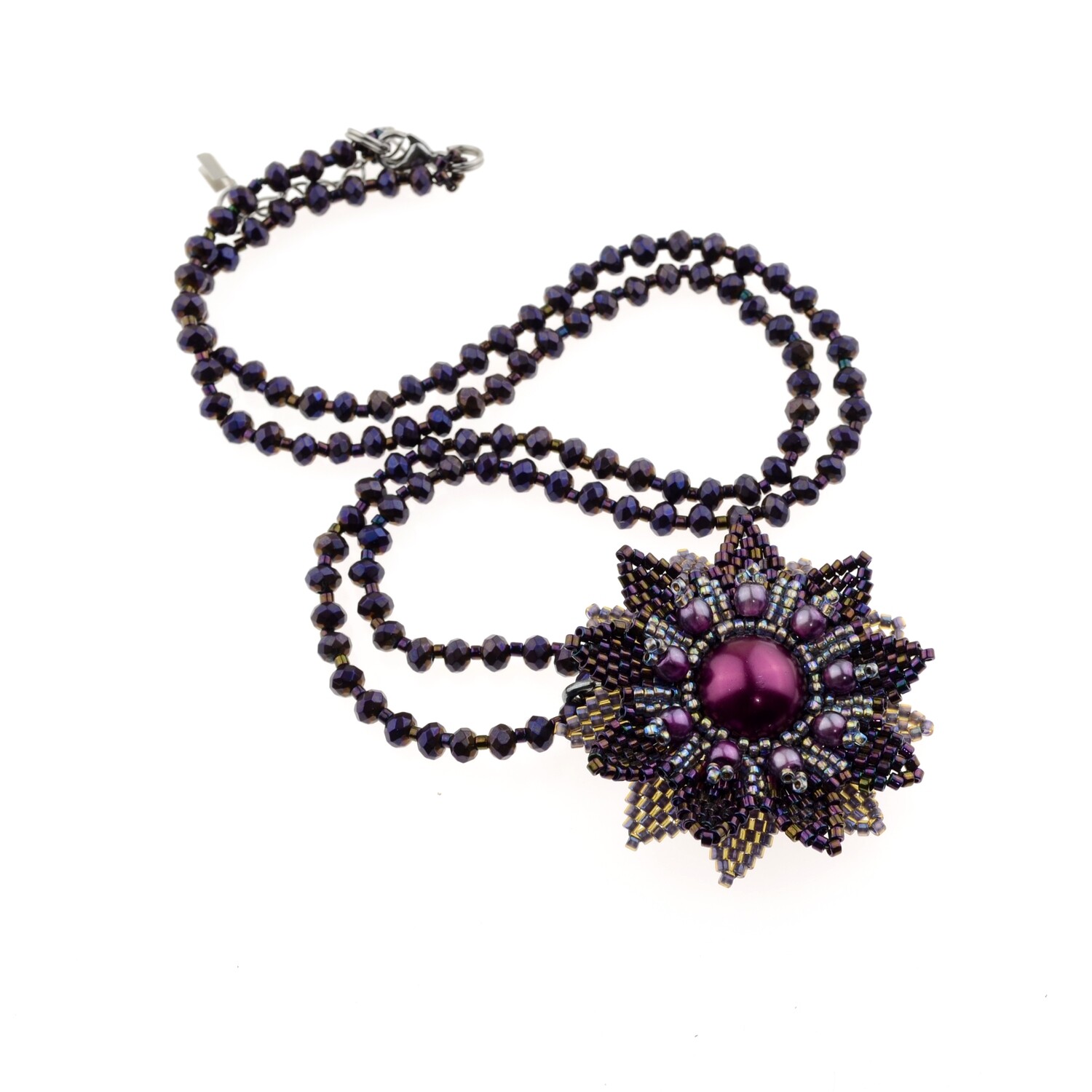 503. Kit mit Perlen, Anleitung und Zubehör / Schmuck selber machen / Anhänger in lila