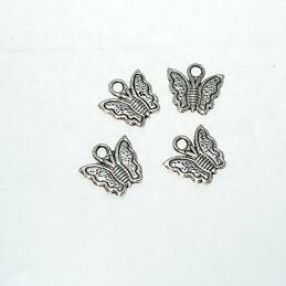 6x Anhänger Schmetterling Tibet silber 12x12mm