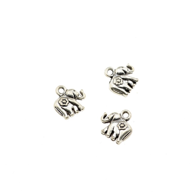 6x Anhänger Charms Metallanhänger  Elefant ca. 12x12mm