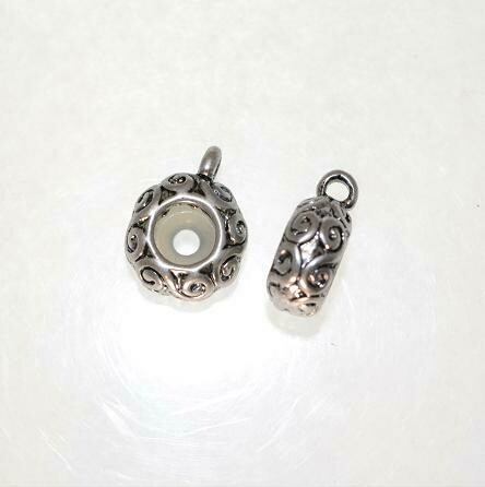 3x Metallperle mit Öse 10x5mm