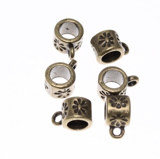 6x Metallperle mit Öse 6x8mm