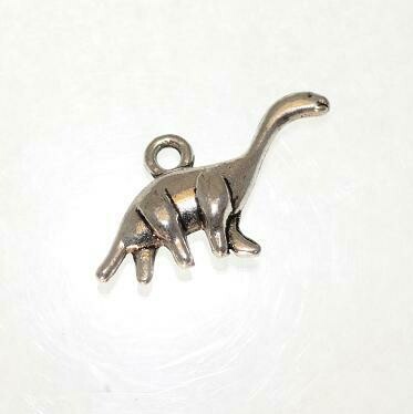 6x Anhänger Tibetsilber ca.25x12mm Dino