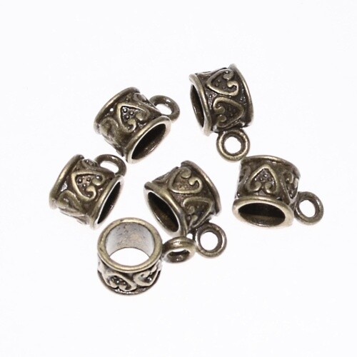 6x Metallperle mit Öse 6x8mm