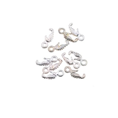 10x Anhänger  Charms Seepferdchen 12x6mm