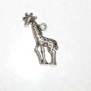 6x Anhänger Tibetsilber ca.25x12mm  Giraffe
