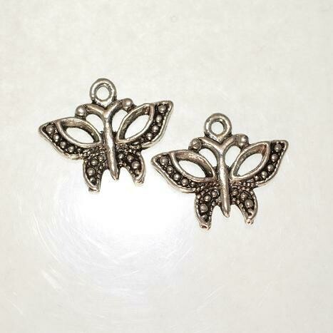 10x Anhänger Charms 15x20mm Schmetterling