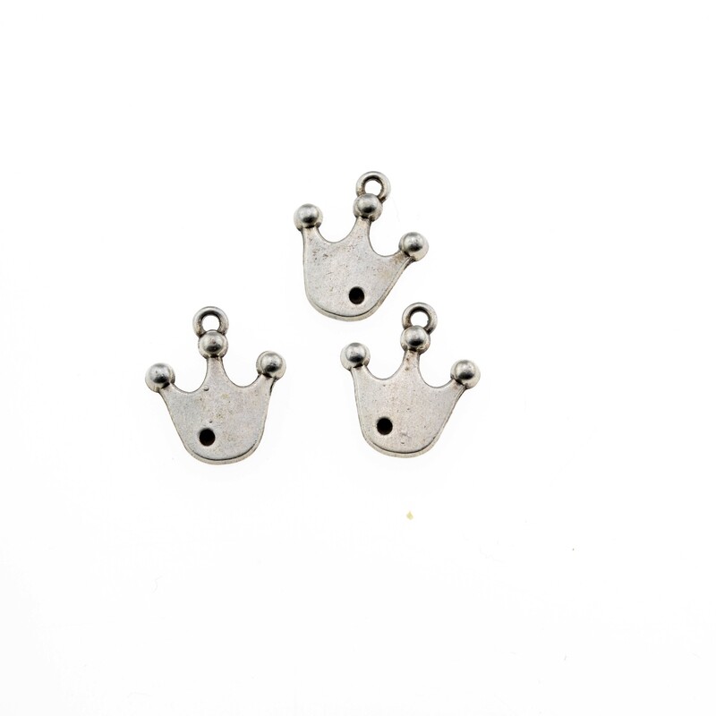 3x Metallanhänger Krone ca. 15x18mm