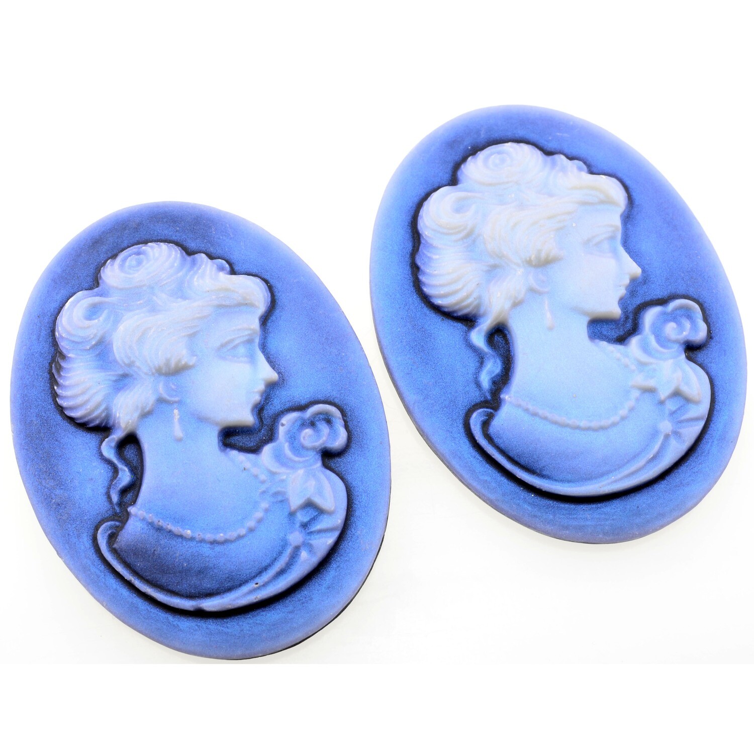 Cabochon Kamee mit Mädchen 30x40mm  / 2 Stück