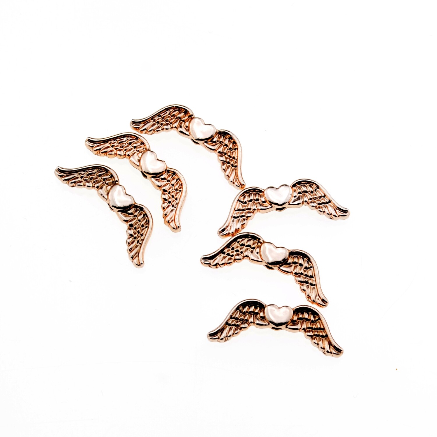 6x Anhänger Flügel goldfarben 6x20mm