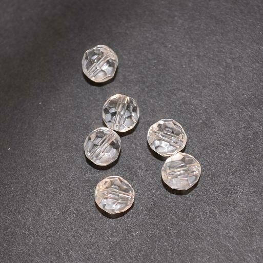 Glasschliffperlen 6mm transparent rund / 18 Stück
