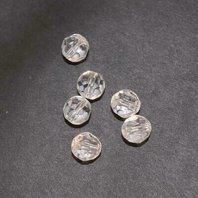 Glasschliffperlen 6mm transparent rund / 18 Stück
