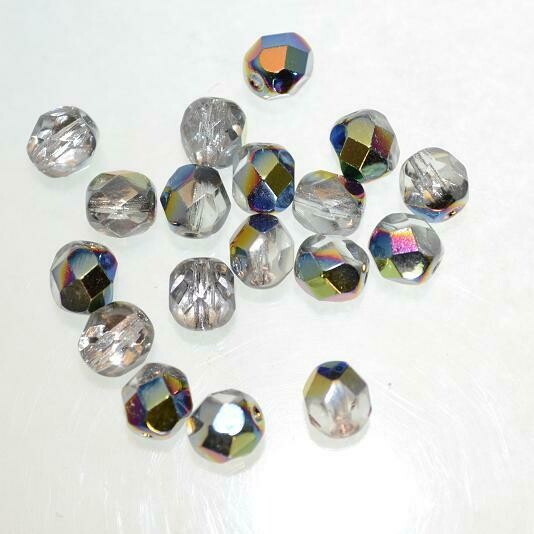 Glasschliffperlen 6mm Vitral Crystal / 18 Stück