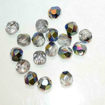 Glasschliffperlen 6mm Vitral Crystal / 18 Stück